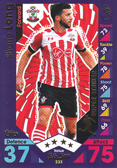 Shane Long Southampton 2016/17 Topps Match Attax Super Striker #233